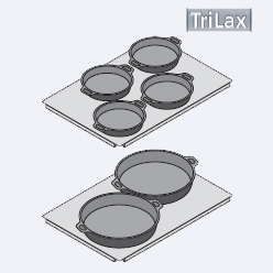 Аксессуары пароконвектомат Rational Форма для жарения и выпекания Набор больших форм для жарения и выпекания (количество: 2, включая тележку) 60.73.287