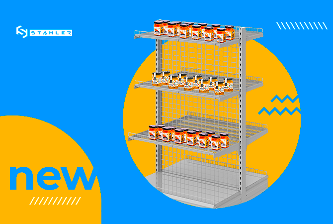 Новинка! Сетчатые стеллажи Stahler для магазиностроения
