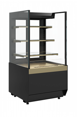 Витрина холодильная Carboma Cube KC70 VM 0,6-2 STANDARD открытая без боковин (версия 2.0) (9005, дверь слайдер) на сайте Белторгхолод