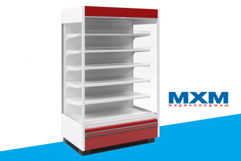 Пристенная холодильная витрина с дверями Марихолодмаш в отличном состоянии!