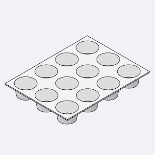 Аксессуары пароконвектомат Rational Формы для маффинов и тимбале 300 х 400 мм (для 1/1 GN) 6017.1002