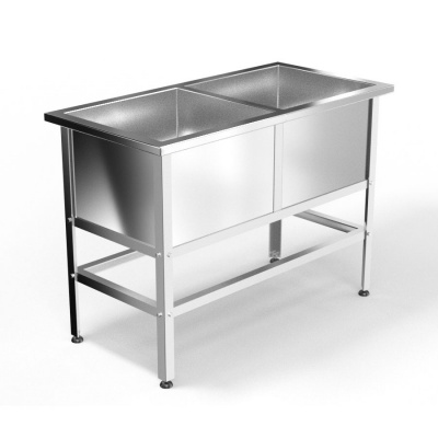 Ванна моечная сварная ХотКолд Люкс двухсекционная 1000×530×850 (каркас сварной)