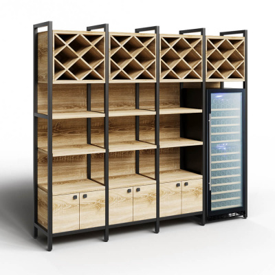 Стеллаж Хотколд Лофт с винными полками плюс+