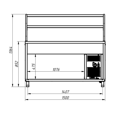 Прилавок холодильный Abat ПВВ(Н)-70М-01-НШ