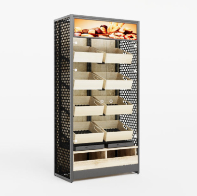 Хлебный стеллаж Хотколд 900x500x2000 с распашными дверцами