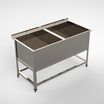  Ванна моечная сварная ХотКолд Эконом двухсекционная 1000×530×850 (каркас разборный) на сайте Белторгхолод