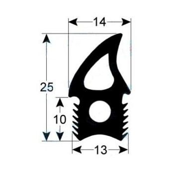  Уплотнитель высок резиновый для дверей UNOX ЧБ на сайте Белторгхолод