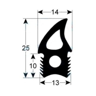 Уплотнитель высок резиновый для дверей UNOX ЧБ на сайте Белторгхолод