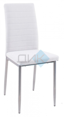 Стул DikLine Текс Chrome (к/з Pegaso белый) на сайте Белторгхолод
