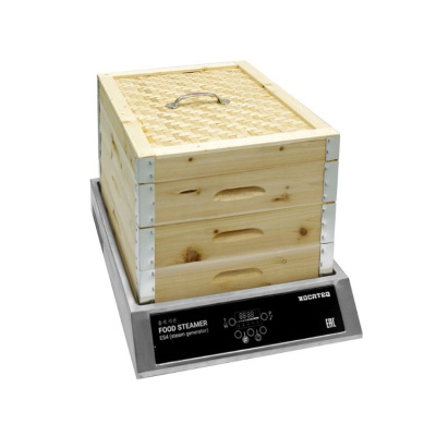 Пароварка настольная с квадратными деревянными корзинами Kocateq ES4WS на сайте Белторгхолод