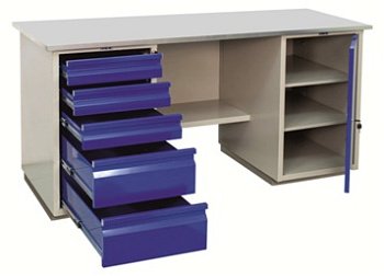  Верстак металлический двухтумбовый WD-1+WD-5 без экрана L=160 на сайте Белторгхолод