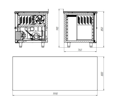 Холодильный стол низкотемпературный Polair Bakery TB3EN-G на сайте Белторгхолод