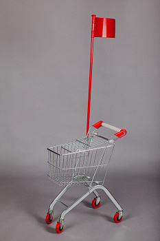  Тележка покупательская детская SMEP 25 л с флажком на сайте Белторгхолод