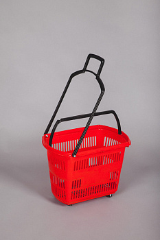  Корзина-тележка пластиковая с 2-мя ручками на колесах 38 л SMEP на сайте Белторгхолод