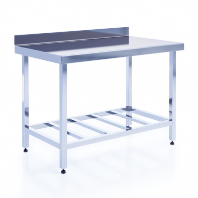 Стол сварной с решётчатой полкой ХотКолд Люкс 700×700×850