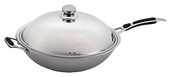  Сковорода WOK INDOKOR WIND36AL (н/ж сталь 36 см, с крышкой) на сайте Белторгхолод