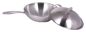  Сковорода WOK INDOKOR WIND36BL (н/ж сталь 36 см, с крышкой) на сайте Белторгхолод