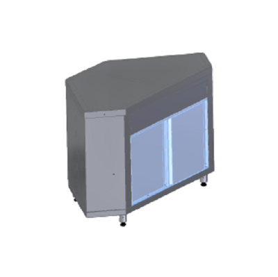 Прилавок угловой МХМ ПУ-90-В внутренний угол 90° (без направляющих) на сайте Белторгхолод