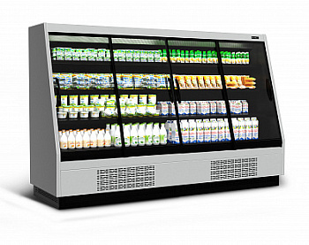  Витрина холодильная Carboma TOKYO 2 F16-08 VV 2,5-1 0300 STANDARD X1 бок металл с зеркалом (9006-9005) на сайте Белторгхолод