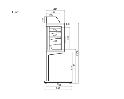Шкаф-надстройка морозильный Dazzl Luna 210 на сайте Белторгхолод