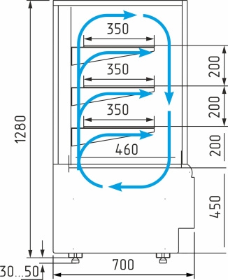 Витрина кондитерская Хотколд CANARY L 900