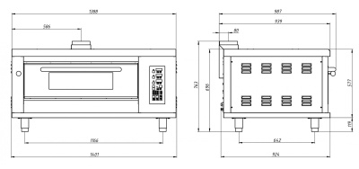 Шкаф пекарский подовый газовый Гриль Мастер ШЖГ/1 (400 С, с пароувлажнением) (арт. 13085)