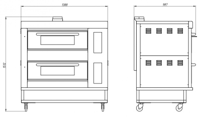 Шкаф пекарский подовый газовый Гриль Мастер ШЖГ/2 (с пароувлажнением) (арт. 13082)