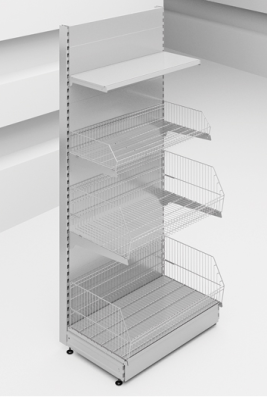 Стеллаж пристенный с корзинами Stahler Eco Line G=470 2250×1000×470 (сборный) на сайте Белторгхолод