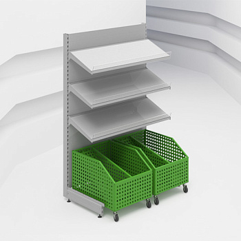  Стеллаж овощной с подкатными контейнерами Stahler (сборный) на сайте Белторгхолод