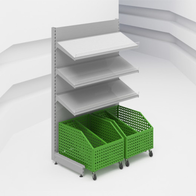 Стеллаж овощной с подкатными контейнерами Stahler (сборный) на сайте Белторгхолод
