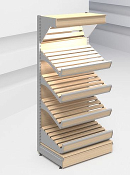  Стеллаж торговый овощной с зеркальным навесом Stahler Praktisch L=1000 Н=2300 на сайте Белторгхолод