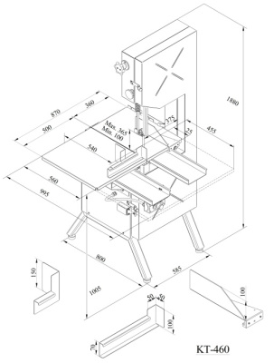 Ленточная пила из нержавеющей стали KT KT-460
