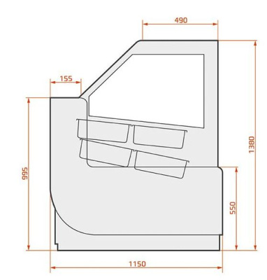 Витрина холодильная ES SYSTEM K Lenari Limosa 1,2 на сайте Белторгхолод
