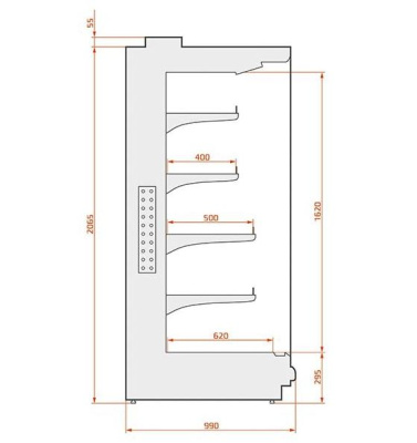 Витрина пристенная ES SYSTEM K RCO Octans 02 3,75 на сайте Белторгхолод