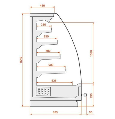 Витрина пристенная ES SYSTEM K RCA Aries 03 1,875 на сайте Белторгхолод