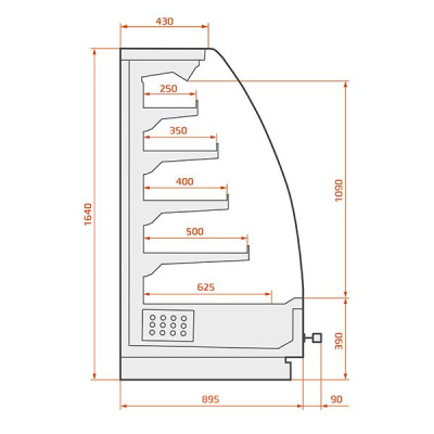 Витрина пристенная ES SYSTEM K RCA Aries 03 3,75 на сайте Белторгхолод
