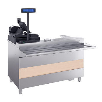  Кассовый стол Атеси Ривьера с подлокотником КСП-1120-02 на сайте Белторгхолод