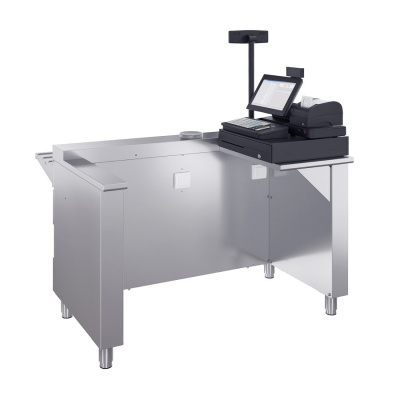 Кассовый стол Атеси Ривьера с подлокотником КСП-1200-02 на сайте Белторгхолод