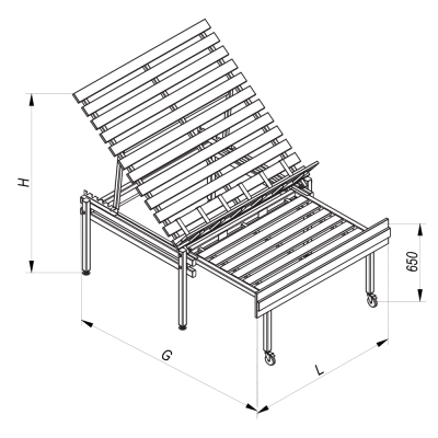 Овощной развал Stahler Garden H=600-1400 G=1000-2000 L=1250 (массив лиственницы) (T-WL 10001250) на сайте Белторгхолод