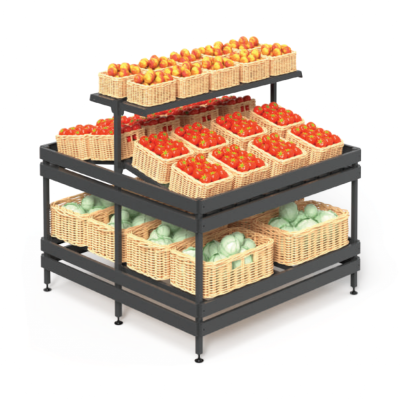 Овощной развал двусторонний Stahler Garden L=1300 H=1250 G=2×665 (T-WL 10130125) на сайте Белторгхолод