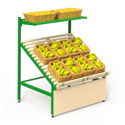 Овощной развал с декоративной панелью ЛДСП Stahler Garden H=1600 L=1250 G=1000 (T-WL 10161210) на сайте Белторгхолод