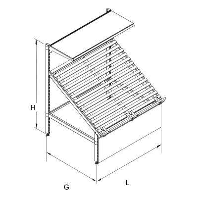 Овощной развал с декоративной панелью ЛДСП Stahler Garden H=1600 L=1250 G=1000 (T-WL 10161210) на сайте Белторгхолод