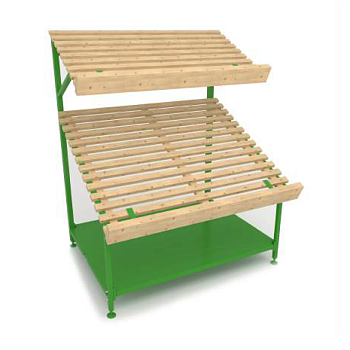  Овощной развал с полкой запасником Stahler Garden H=1450 L=1200 G=890 (T-WL 10212089) на сайте Белторгхолод