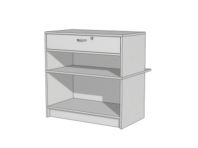 Прилавок кассовый Витрина Плюс с выдвижным ящиком Д2ПГ-900х500(650)х900 на сайте Белторгхолод