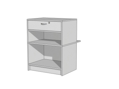 Прилавок кассовый Витрина Плюс с выдвижным ящиком Д2ПГ-700х500(650)х900 на сайте Белторгхолод