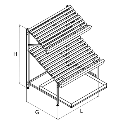 Овощной развал с выкатным поддоном Stahler Garden H=1450 L=1200 G=890 (T-WL 10112089) на сайте Белторгхолод