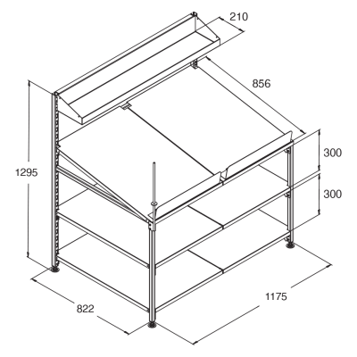 Овощной развал с наклонными полками Stahler Garden L=1200 H=1400 G=800 (N-AA 07128014) на сайте Белторгхолод