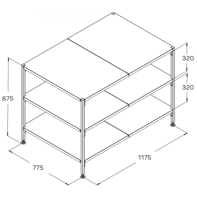 Овощной стол с полками Stahler Garden H=850 L=1200 G=800 (N-AA 07128085) на сайте Белторгхолод