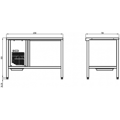Холодильный стол с охлаждаемой столешницей POLAIR TT1,2GN-G на сайте Белторгхолод