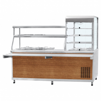 Прилавок-витрина холодильный мармитный универсальный Abat ПВХМ-70КМУ кашированный на сайте Белторгхолод